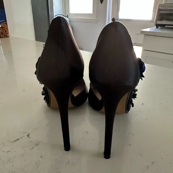 Betsey Johnson Black Floral Heels - Picture 5 of 6